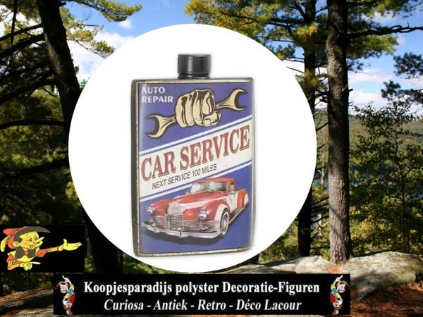 AN EMBOSSED TIN PLATE OIL CAN - CAR SERVICE 25 x 40 cm