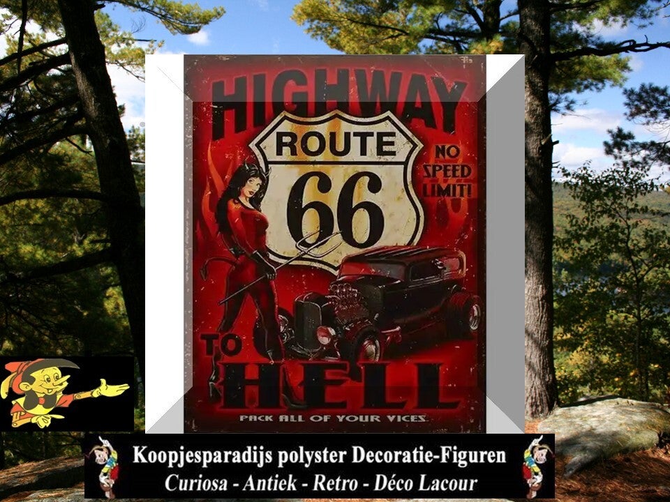 A TIN PLATE ROUTE 66  20 X 25 CM VERP 24