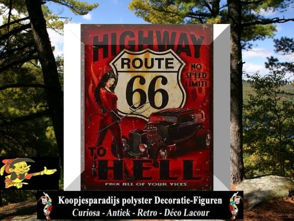 A TIN PLATE ROUTE 66  20 X 25 CM VERP 24