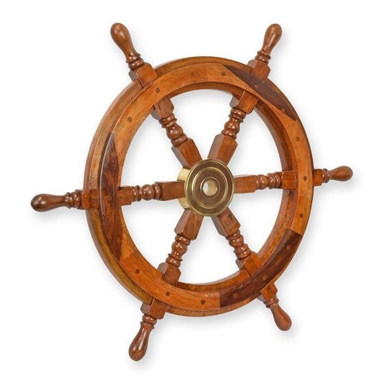 A HOUTEN STUURWIEL ZEEMAN 65 CM