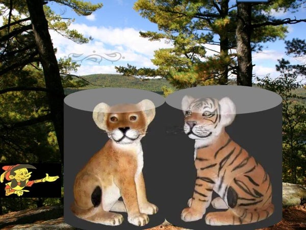 tijger welp geel zit polyester résine 50 cm