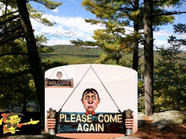 Horeca welkom hang bord please come again OF WELKOM 20 x 80 cm