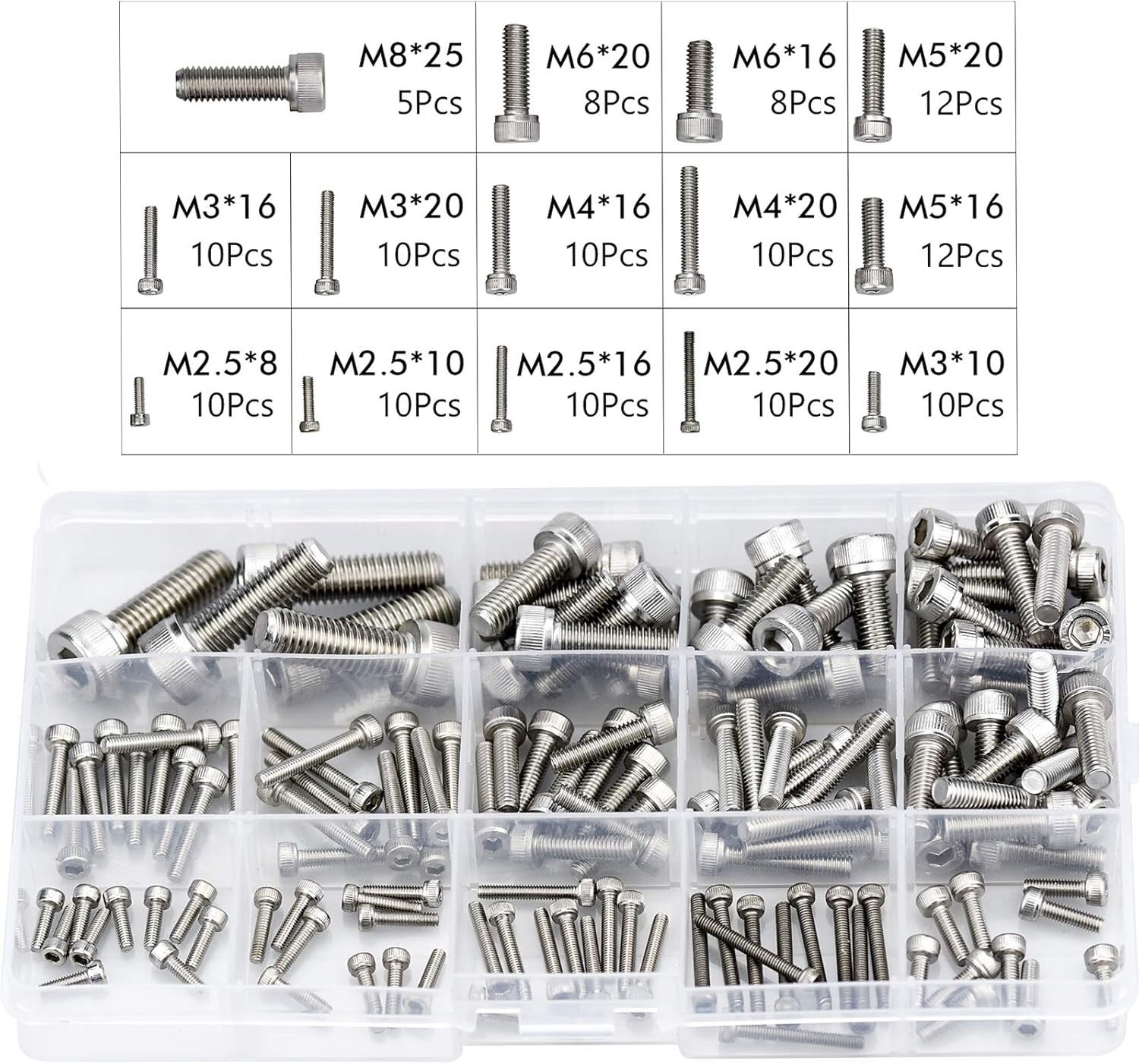 Set Viti (M5, M6, M8) 50 PEZZI
