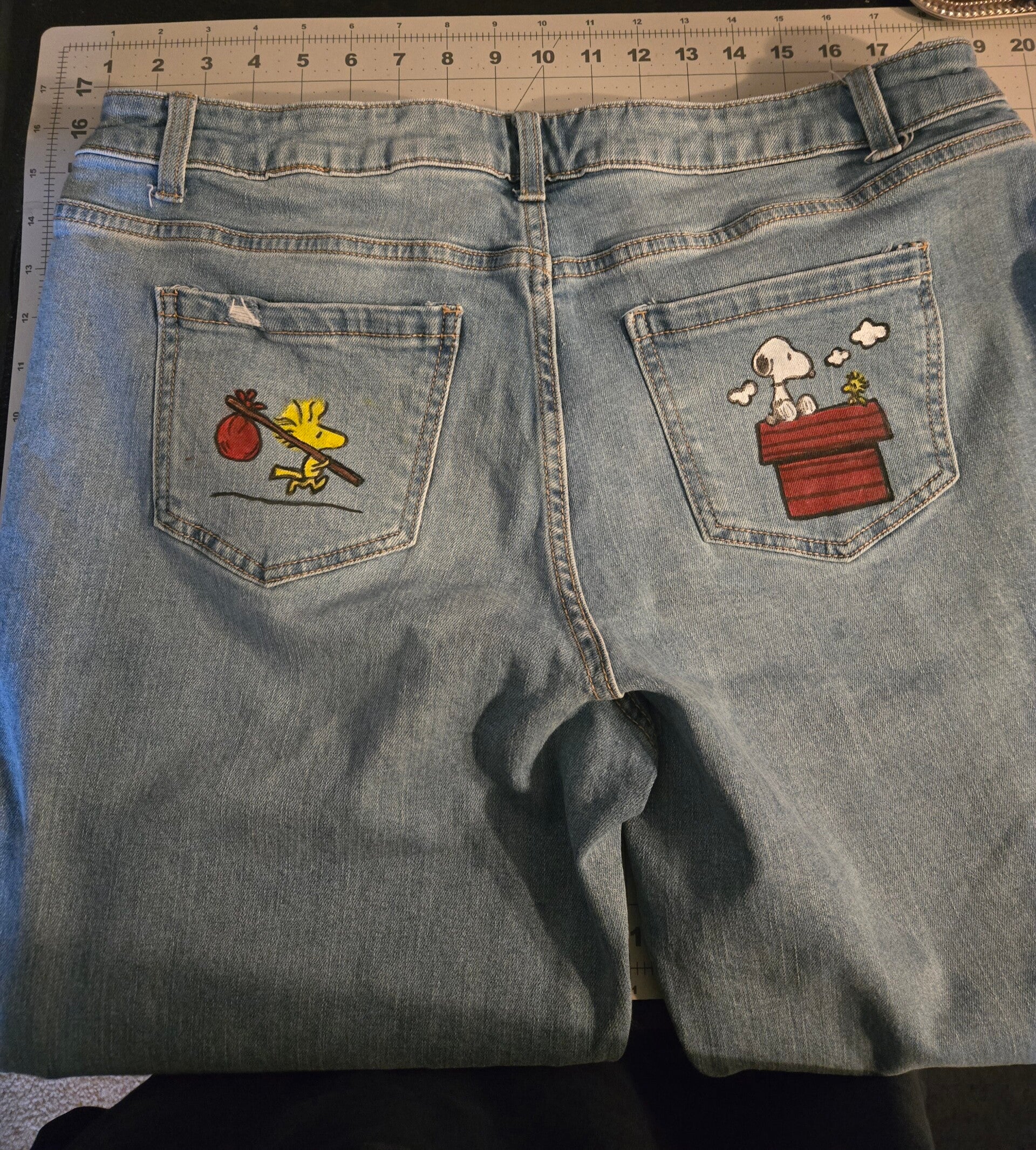 Hand Painted Jeans - Back