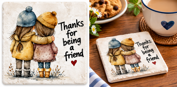 Friendship Marble Coaster Thanks for being a friend