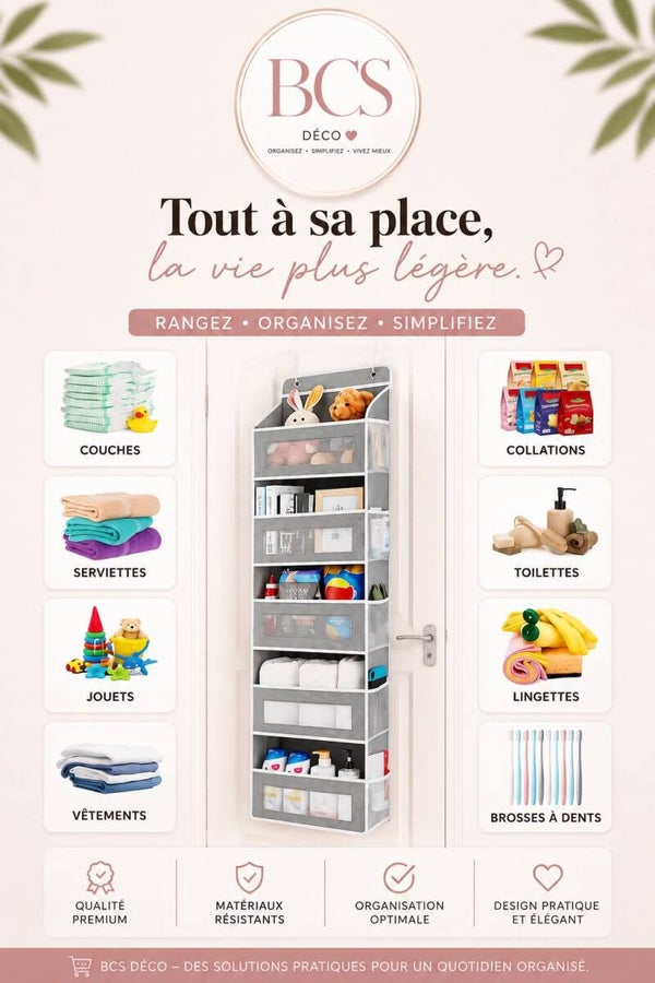Organisateur Suspendu Multi-Poches – Rangement Pratique et Gain de Place