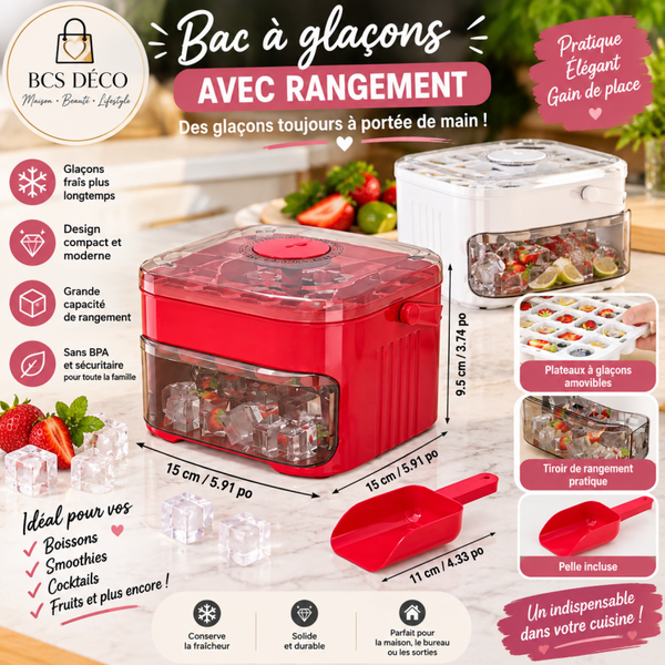 Bac à glaçons avec rangement intégré