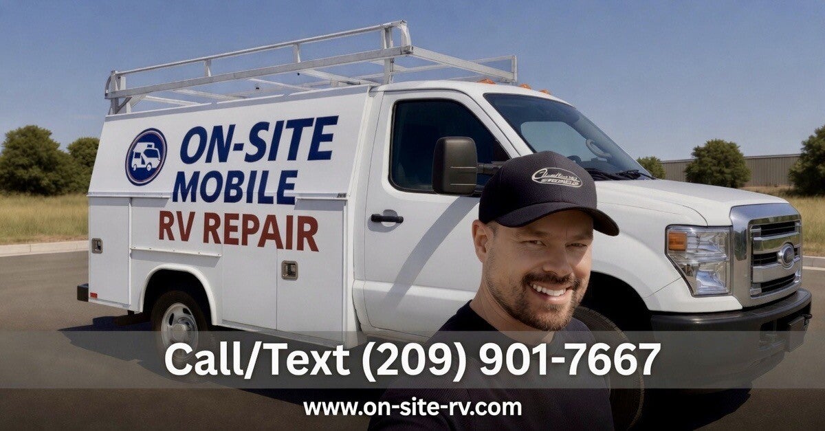 On-Site Mobile RV Repair Veteran-Owned work truck. 