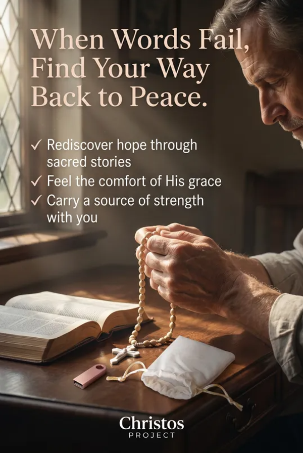 The Library of the History of Redemption, On flash drive with Rosary Beads in a beautiful pouch.