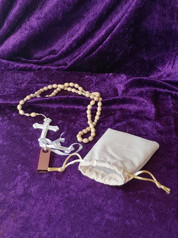 Rosary Beads, Flash Drive, and Pouch