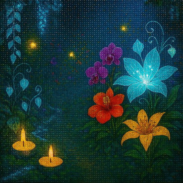 🌿 Mystic Bloom – 5D AB Drill Diamond Art Kit