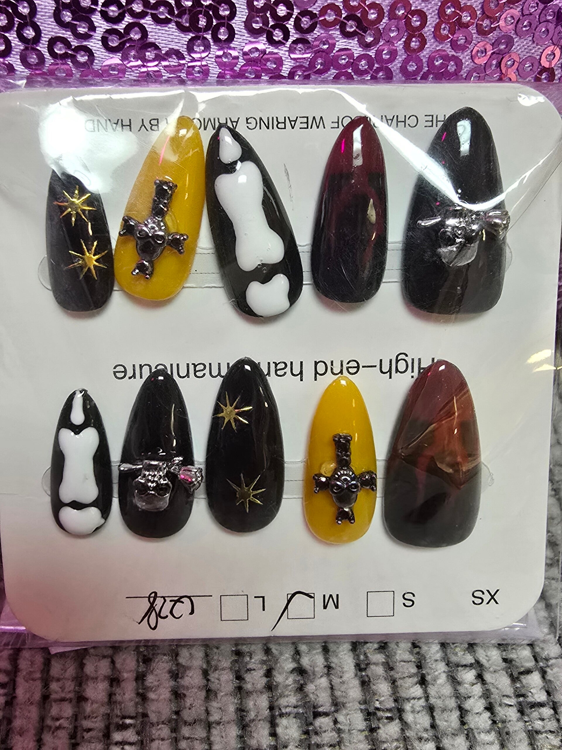 10 Rhinestone & Charm Nail Styles – All-in-One Press-On Nail Kit