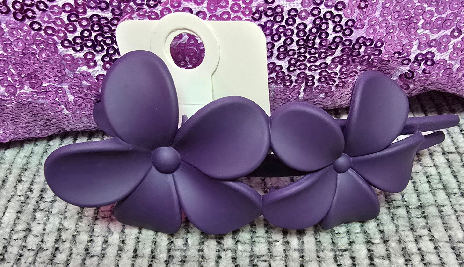 Amethyst Petal Hair Clips