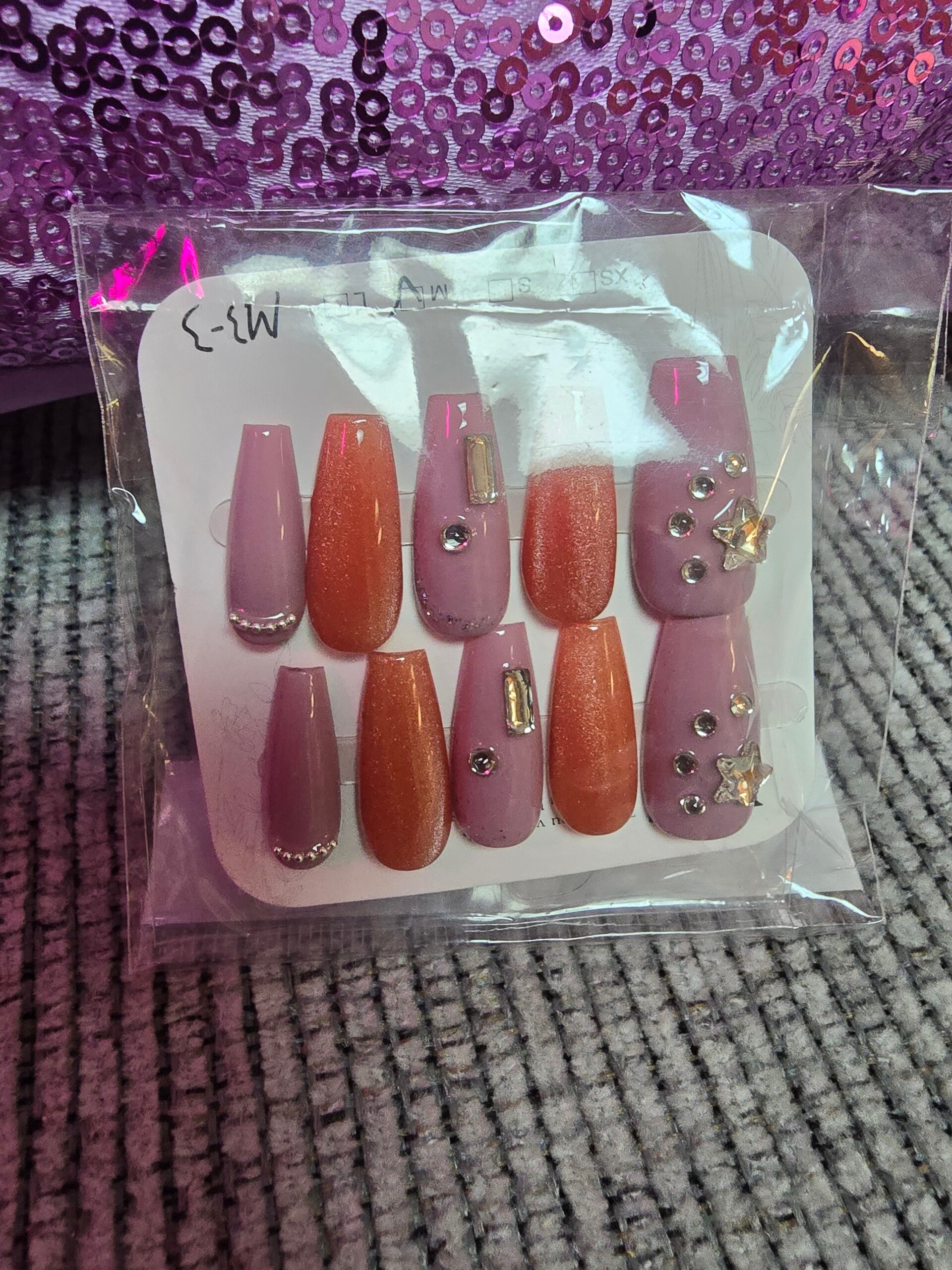 Sunset Glam Nail Set