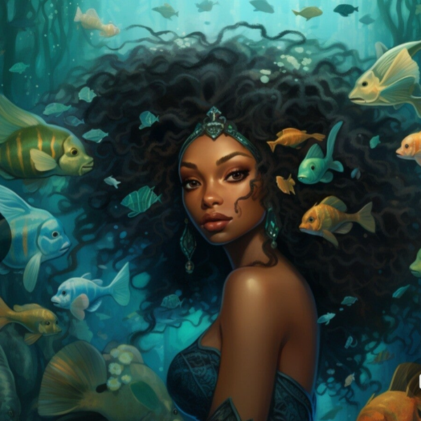 🧜🏾‍♀️ “Ocean Empress” – 5D AB Drill Square Diamond Art Kit