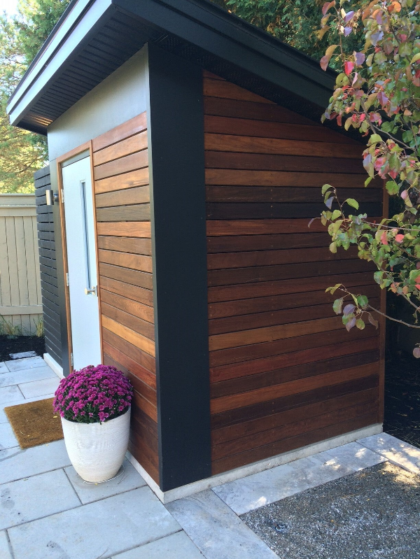 cabana with natural wood and black accents, waterloo