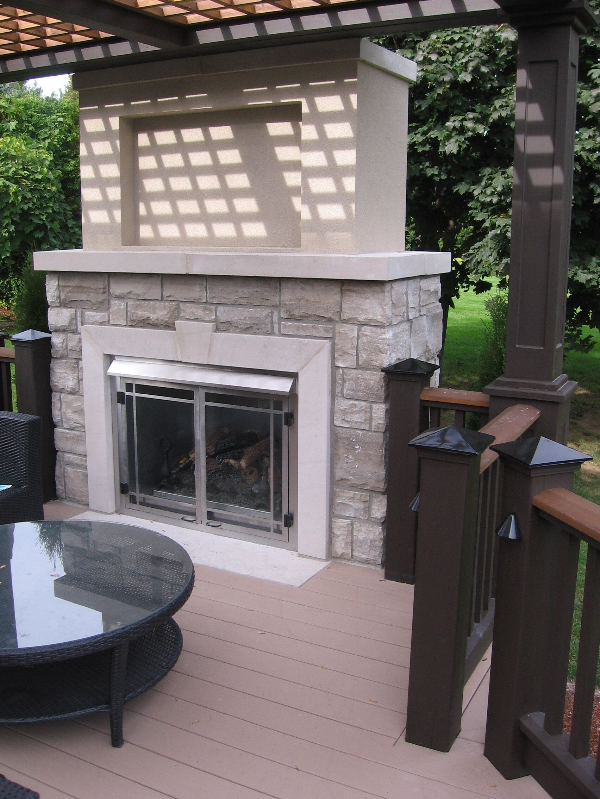 Custom outdoor fireplace, Ayr