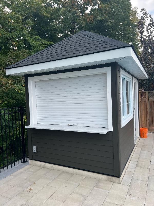 pool cabana with bar window, waterloo