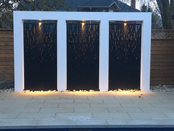 privacy screen with lighting
