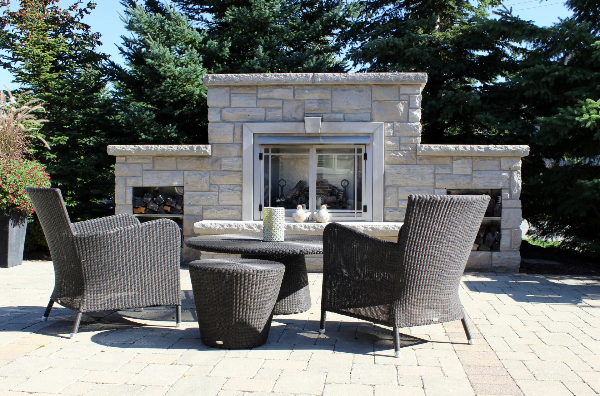 Natural stone fireplace, Kitchener