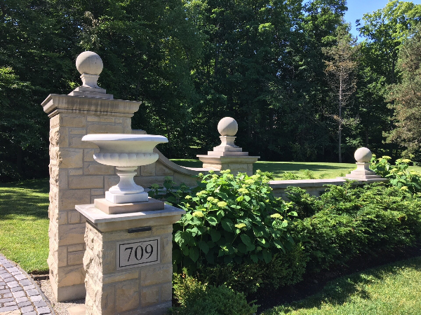 natural stone entrance pillars, waterloo