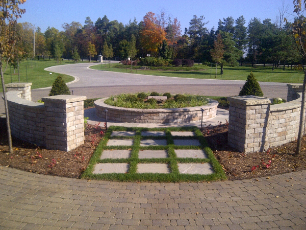 stone wall entry feature