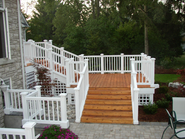 natural cedar deck, puslinch