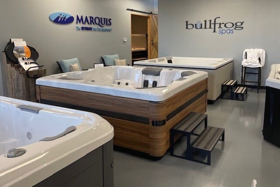 hot tub showroom marquis spas bullfrog spas