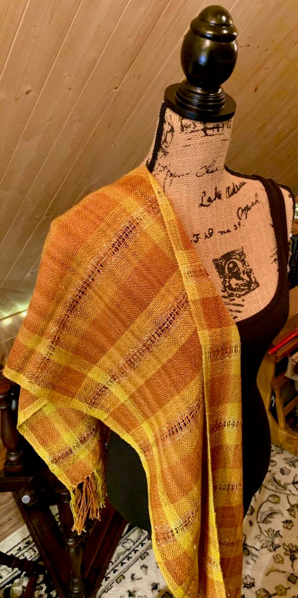 NEW DELHI SUNSET Handwoven Shawl/Stole/Oversized Scarf