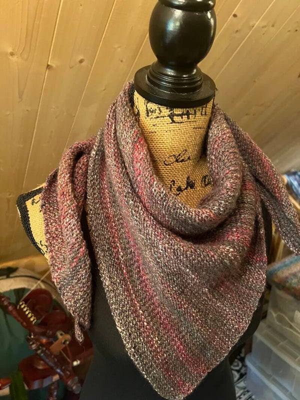 NORTHERN LIGHTS Handspun and Hand-Crocheted Scarf/Shawlette