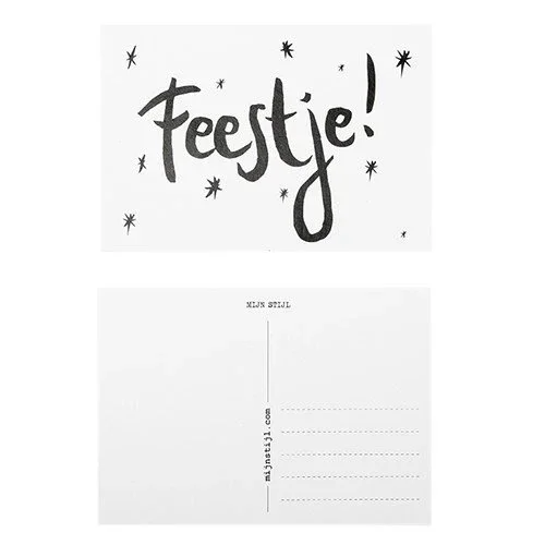 Kaartje Feestje 10 x 15 cm – Mijn Stijl