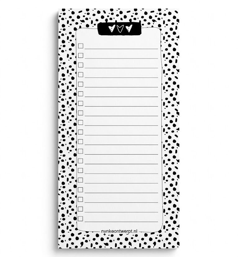 To Do List Met Hartjes  21 x 10 cm – Nynke ontwerpt
