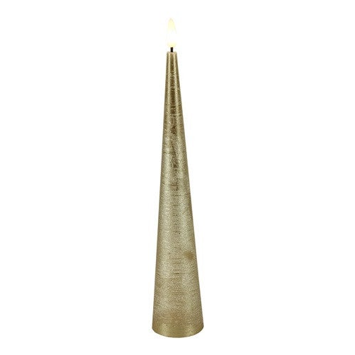 LED Kaars Kegel Lyon M goud (29,5 cm) – Countryfield