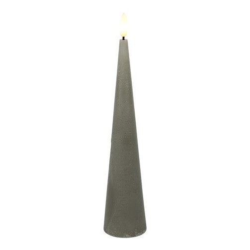 LED Kaars Kegel Lyon S grijs (25 cm) – Countryfield