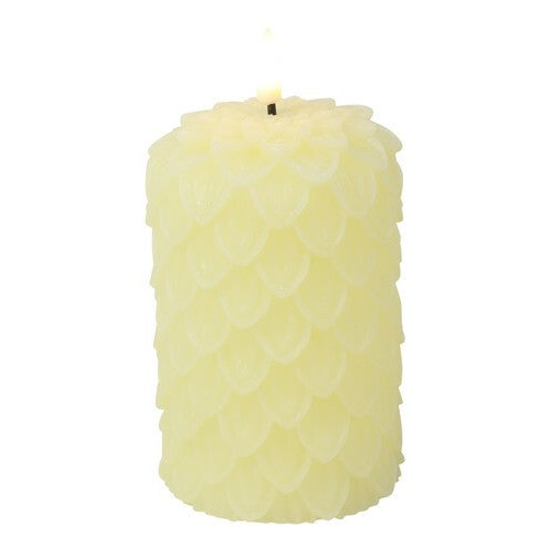 LED Kaars Dennenkegel ci Lyon M crème (8,5x8,5x12,5 cm) – Countryfield
