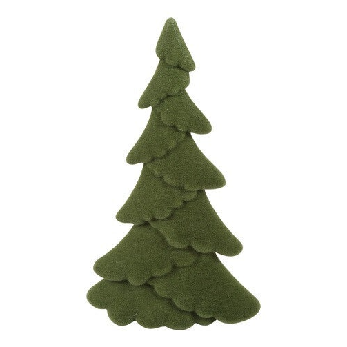 Kerstboom Ovaal Gevlokt Mea L Groen (18 x 18 x 31 cm) – Countryfield
