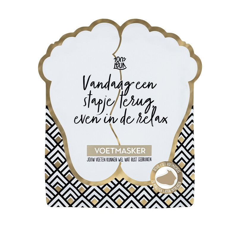 Voetenmasker Vandaag een stapje terug, even in de relax (16,5 x 13 x 1 cm) – 100%LEUK