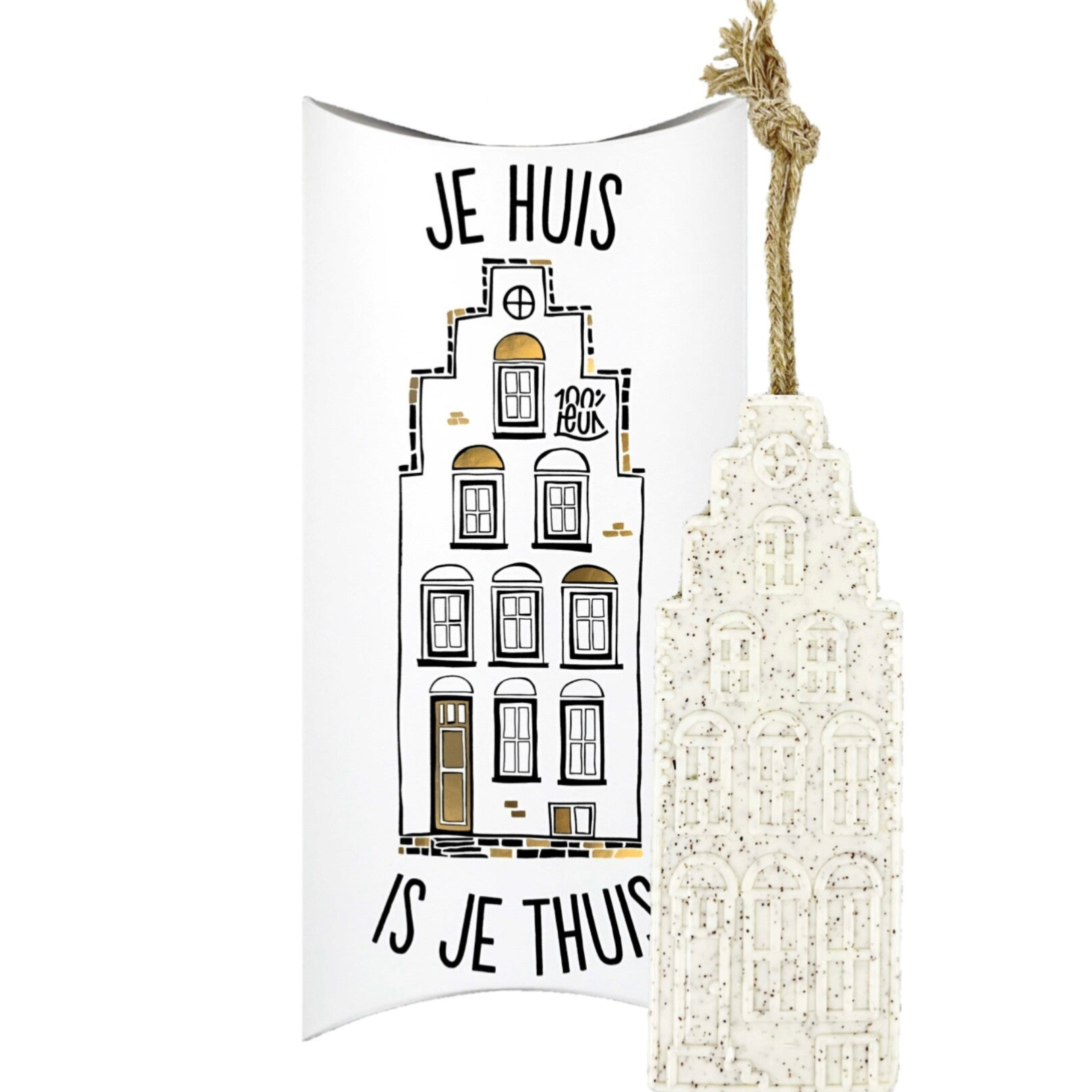 Cadeauzeep Je huis is je thuis (25 x 11 x 3 cm) – 100%LEUK