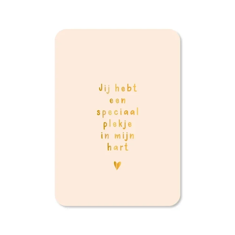 Kaart Jij hebt een speciaal plekje in mijn hart (met goudfolie)