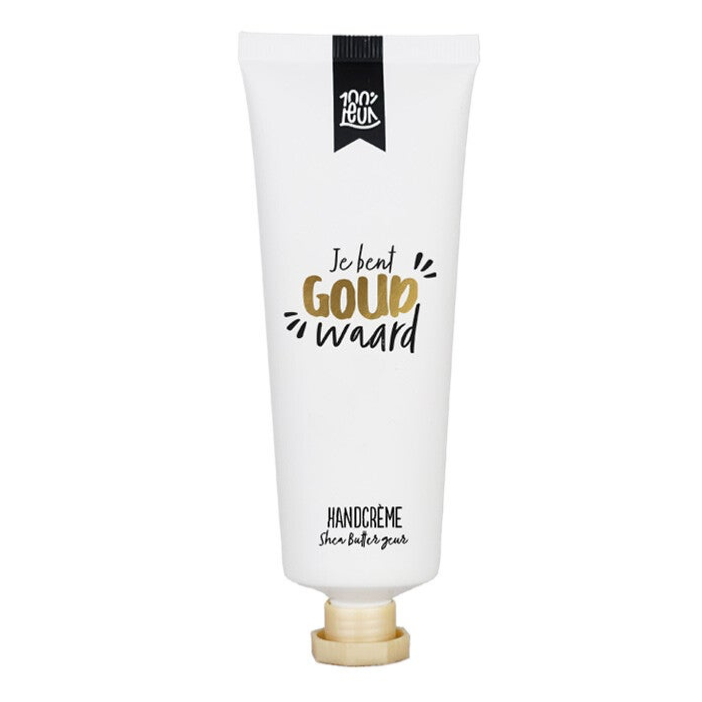 Handcrème tube 75ML Je bent goud waard (14 x 5,5 x 4 cm) – 100%LEUK