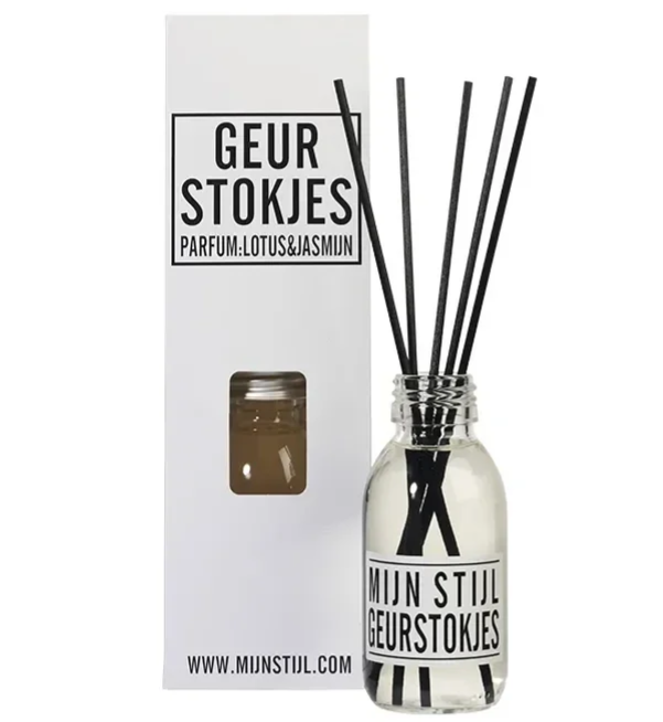 Geurstokjes parfum Lotus Jasmijn 100 ml - Mijn Stijl