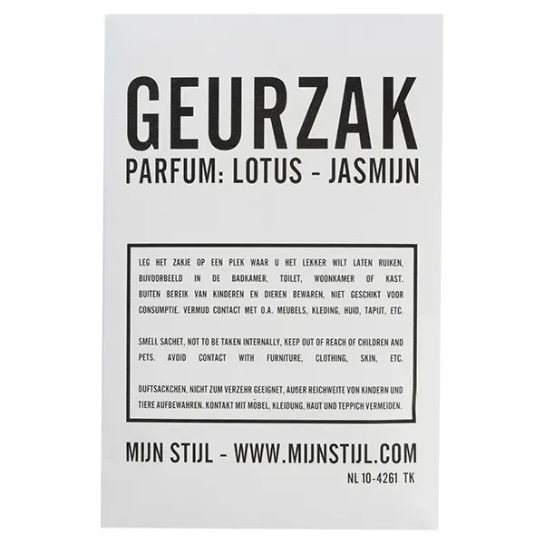 Geurzak parfum Lotus Jasmijn - Mijn Stijl