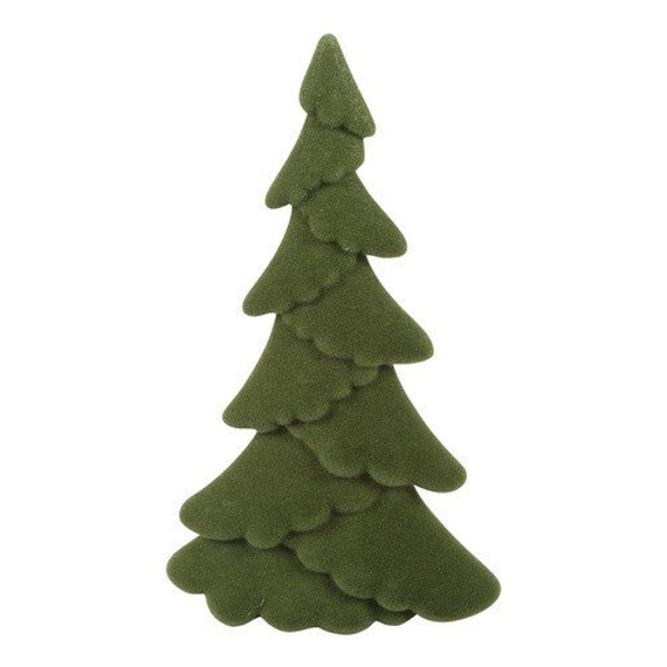 Kerstboom Ovaal Gevlokt Mea L Groen (18 x 18 x 31 cm) – Countryfield