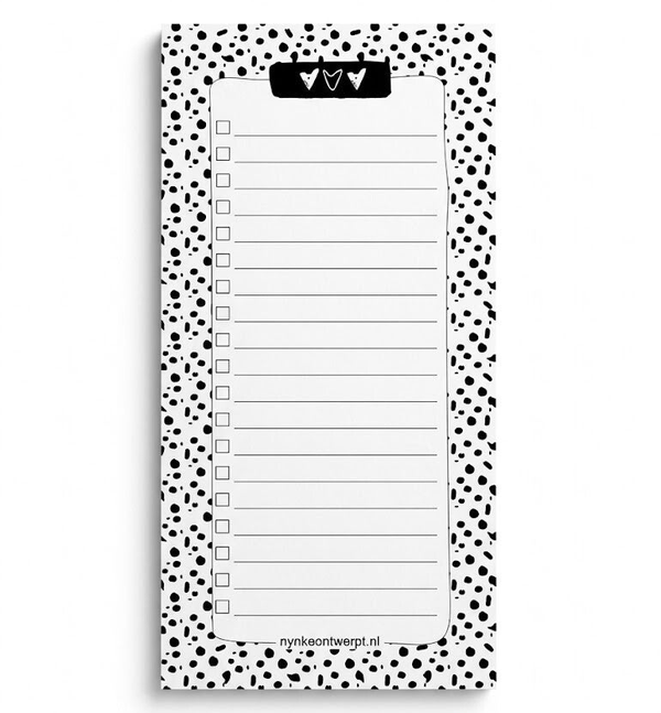 To Do List Met Hartjes  21 x 10 cm – Nynke ontwerpt
