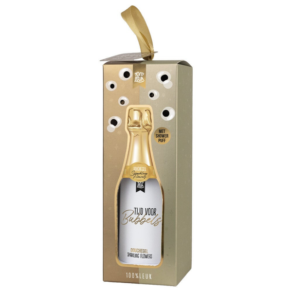Douchegel met puff Tijd voor bubbels (20,5 cm) – 100%LEUK