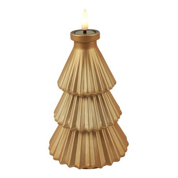 LED Kaars kerstboom Bela bruin (10,5x10,5x20 cm) – Countryfield