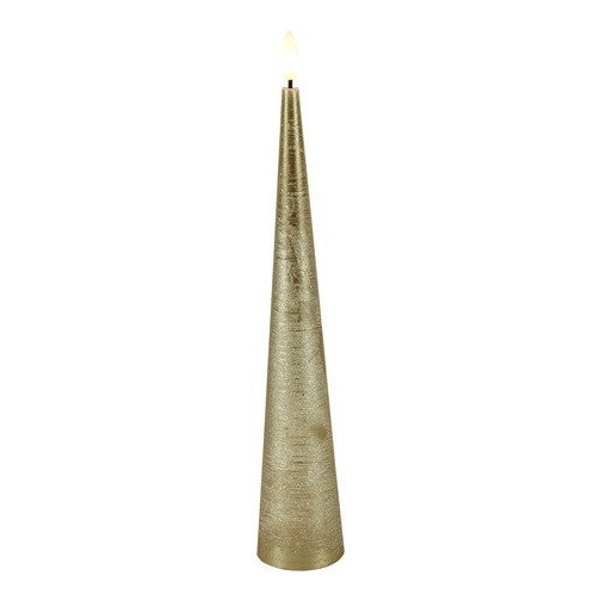 LED Kaars Kegel Lyon M goud (29,5 cm) – Countryfield