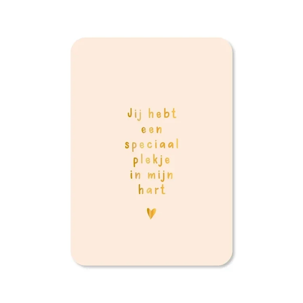 Kaart Jij hebt een speciaal plekje in mijn hart (met goudfolie)