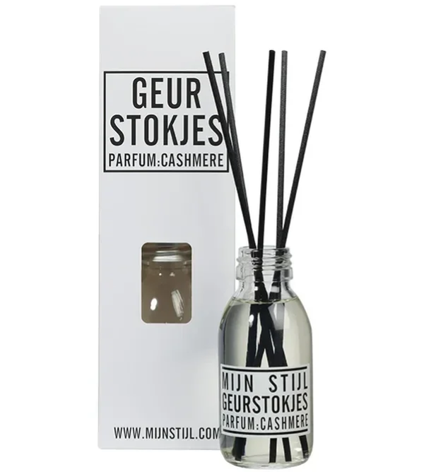 Geurstokjes parfum Cashmere 100 ml - Mijn Stijl