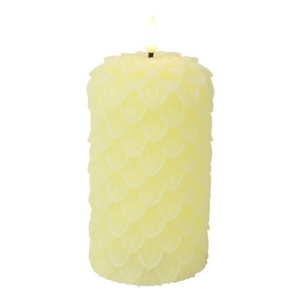 LED Kaars Dennenkegel ci Lyon L crème (8,5x8,5x15 cm) – Countryfield
